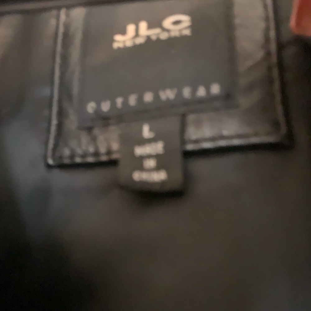 Lambskin genuine leather long 3/4 length zip jacket JLC large